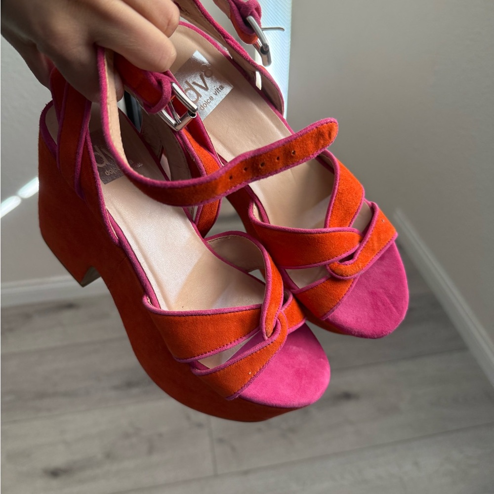 DV by Dolce Vita Pink and Orange Wedges